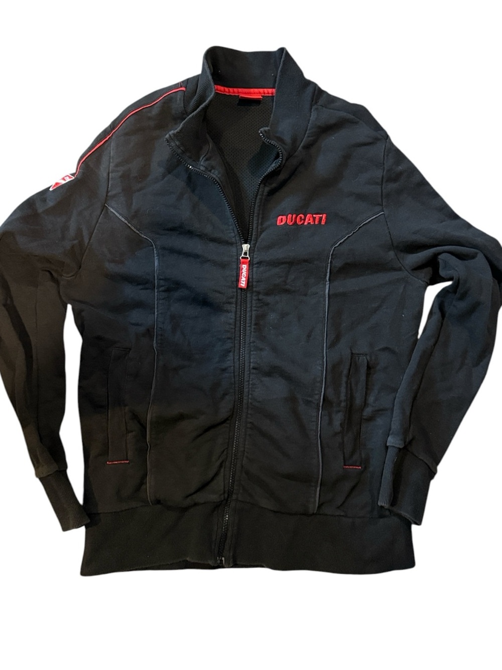 Ducati Company Crewneck Full Front Zip Sweatshirt, Size Large